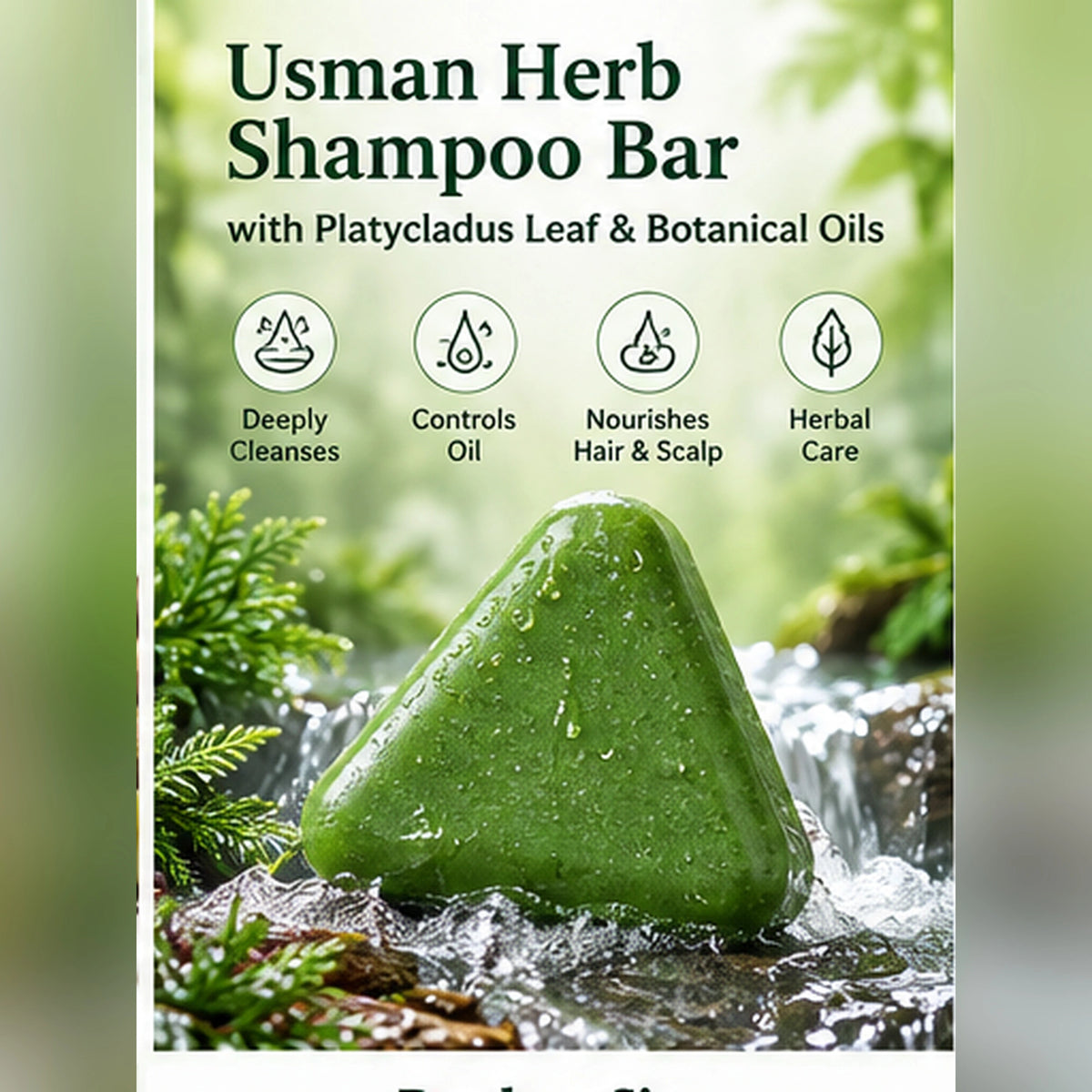 Usman herbal shampoo bar with botanical oils for cleansing and nourishing hair and scalp