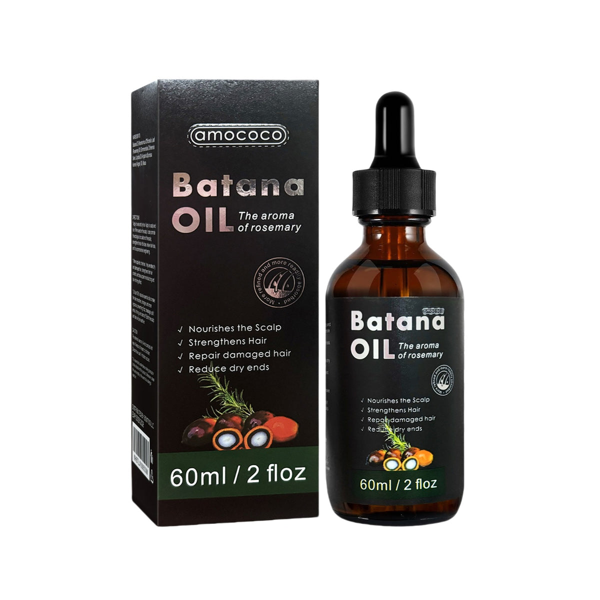 Amococo Batana Oil with Rosemary cold-pressed hair and scalp oil 60ml