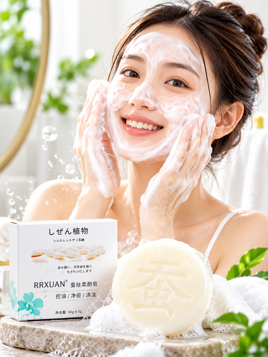 Goat Milk Silk-Style Cleansing Soap Bar – 60g