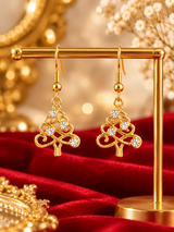 18K Gold-Plated Christmas Tree Dangle Earrings