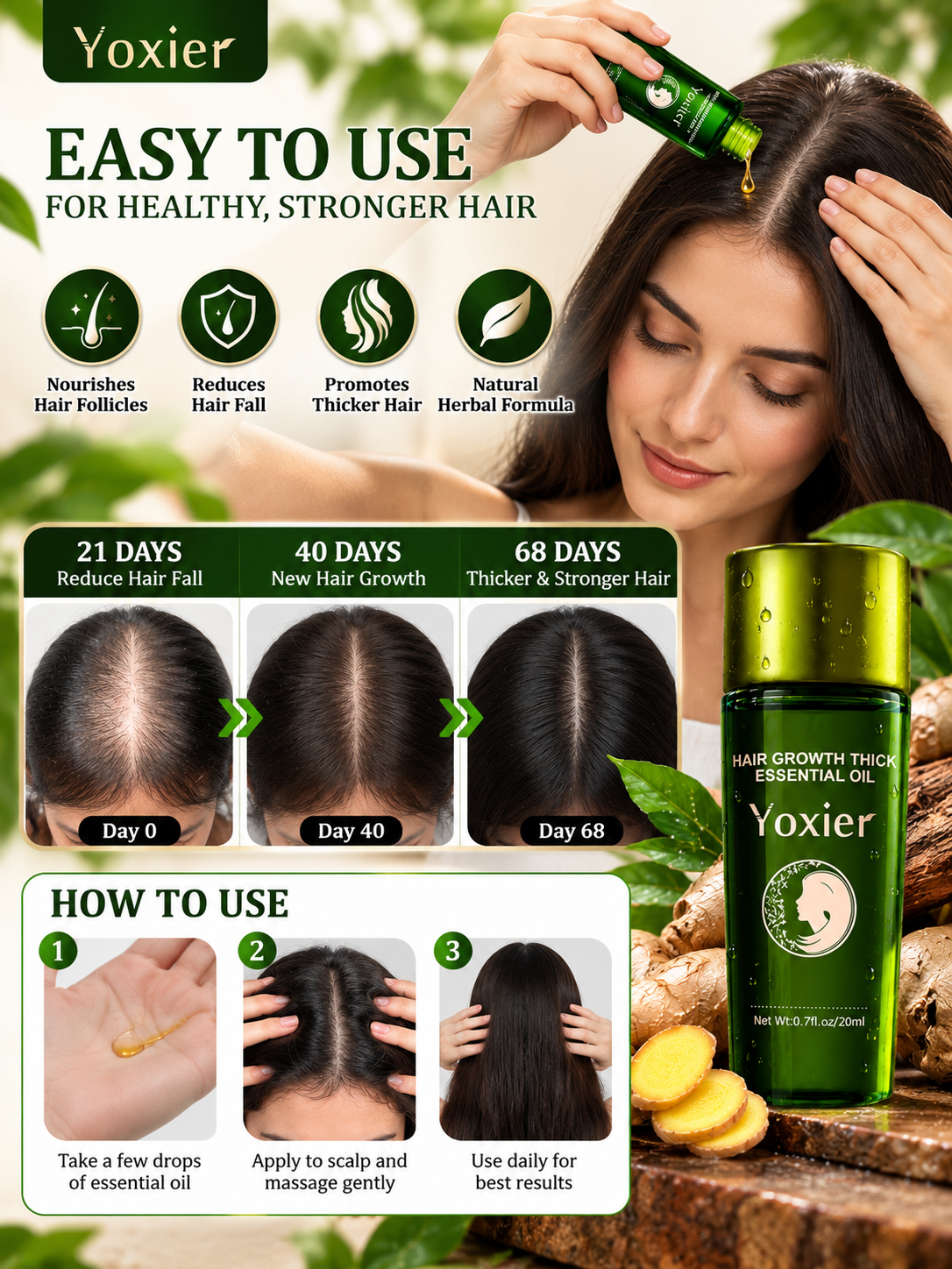Yoxier Herbal Hair & Scalp Oil – 20 mL