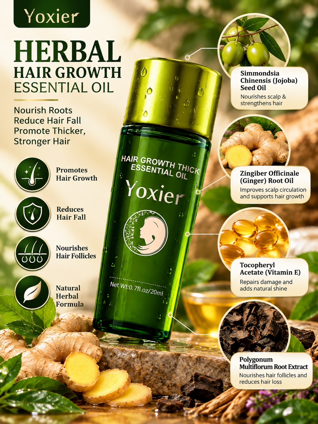 Yoxier Herbal Hair & Scalp Oil – 20 mL
