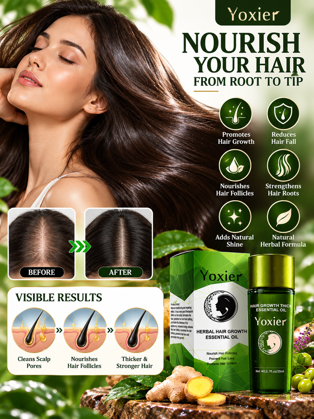 Yoxier Herbal Hair & Scalp Oil – 20 mL