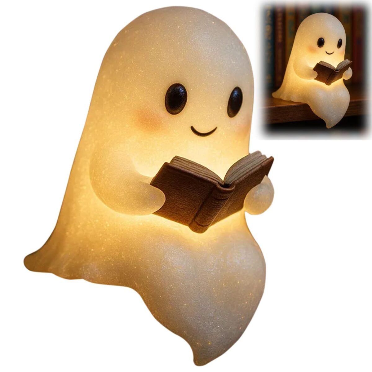 Cute LED Ghost Night Light - Battery Powered Kids Nightlight, Halloween Decor & Gift - Image 2