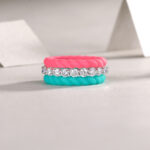 Dreamy Halo Moissanite Eternity Band Stackable Set - Image 5