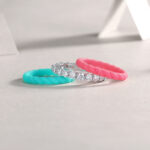 Dreamy Halo Moissanite Eternity Band Stackable Set - Image 7