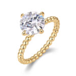 Forget-me-not 3 Carat Moissanite Wedding Ring Set - Image 3