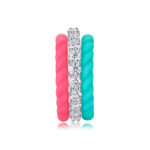 Dreamy Halo Moissanite Eternity Band Stackable Set - Image 6