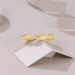 The Lyra™ | Gold Plated Twisted Moissanite Band - Image 6