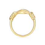 The Lyra™ | Gold Plated Twisted Moissanite Band - Image 3