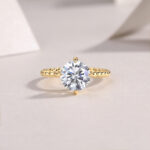 Forget-me-not 3 Carat Moissanite Wedding Ring Set - Image 4